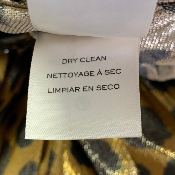 MARC JACOBS Size 4 Gold Black Silk Metallic Animal Print Pleated Dress - Picture 7 of 8